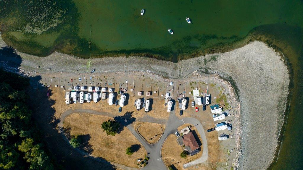 Beachcomber RV Park - Beachcomber RV Birds Eye Shoreline 1