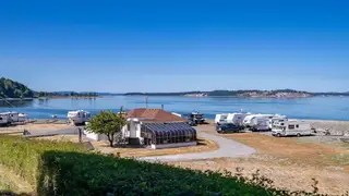 Lower waterfront lot and RV sites at Beachcomber RV Park