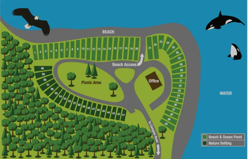 Beachcomber RV Park site map