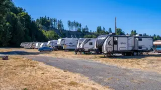 RVs parked near the shoreline at Beachcomber RV Park