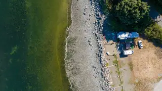 Beachcomber RV Park shoreline from above