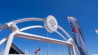 Sidney marina sign near Beachcomber RV Park