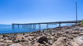 Sidney pier viewed from the shoreline