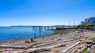 Sidney by the Sea beach near Beachcomber RV Park