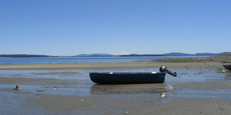 Beachcomber RV Park - low tide boat